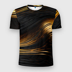Мужская спорт-футболка Black gold waves