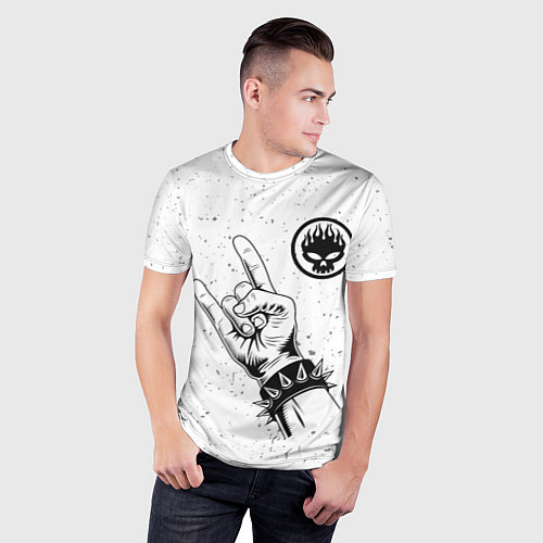 Мужская спорт-футболка The Offspring и рок символ / 3D-принт – фото 3