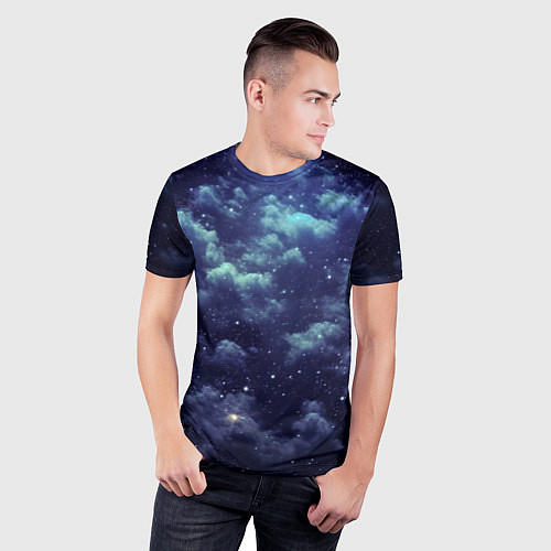 Мужская спорт-футболка Звездная ночь - нейросеть / 3D-принт – фото 3