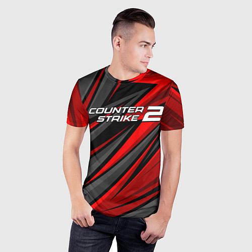 Мужская спорт-футболка Counter strike 2 - красный спортивный / 3D-принт – фото 3