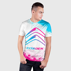 Футболка спортивная мужская Citroen neon gradient style, цвет: 3D-принт — фото 2