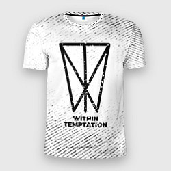 Футболка спортивная мужская Within Temptation с потертостями на светлом фоне, цвет: 3D-принт