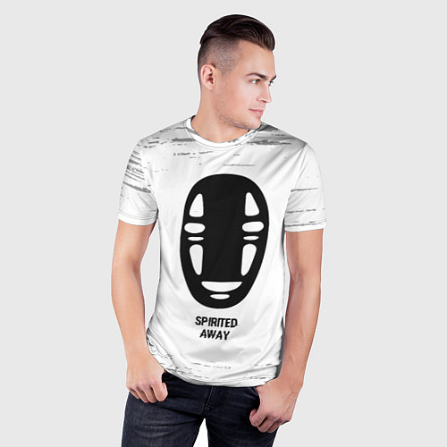 Мужская спорт-футболка Spirited Away glitch на светлом фоне / 3D-принт – фото 3