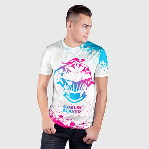 Мужская спорт-футболка Goblin Slayer neon gradient style / 3D-принт – фото 3