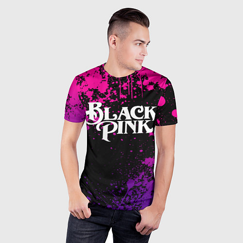 Мужская спорт-футболка Blackpink - neon / 3D-принт – фото 3