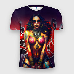 Футболка спортивная мужская Девушка панк, цвет: 3D-принт