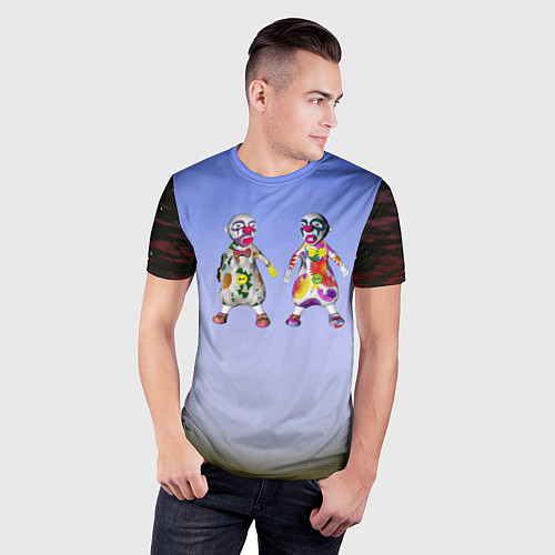 Мужская спорт-футболка Два чудаковатых клоуна / 3D-принт – фото 3