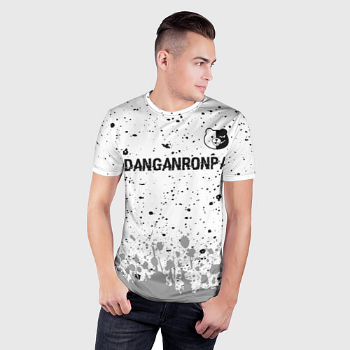 Мужская спорт-футболка Danganronpa glitch на светлом фоне: символ сверху / 3D-принт – фото 3