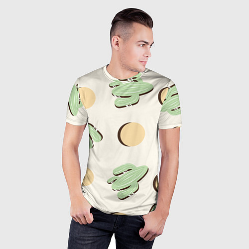 Мужская спорт-футболка Пустынный кактус / 3D-принт – фото 3