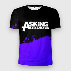 Футболка спортивная мужская Asking Alexandria purple grunge, цвет: 3D-принт