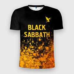 Футболка спортивная мужская Black Sabbath - gold gradient: символ сверху, цвет: 3D-принт