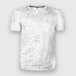 Футболка спортивная мужская Хаотичная черно-белая рябь - узор Хуф и Ся, цвет: 3D-принт