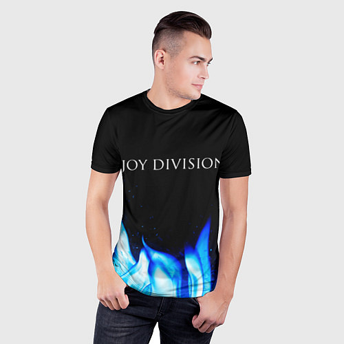 Мужская спорт-футболка Joy Division blue fire / 3D-принт – фото 3