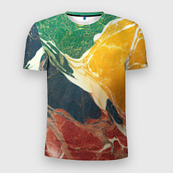 Мужская спорт-футболка Мраморная радуга