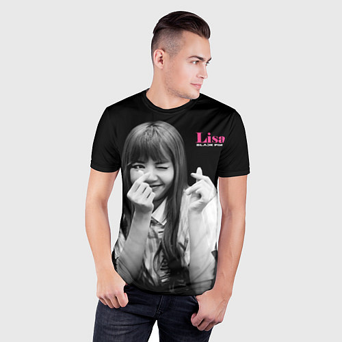 Мужская спорт-футболка Blackpink Lisa Sign of love / 3D-принт – фото 3