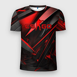 Футболка спортивная мужская CS GO black red, цвет: 3D-принт