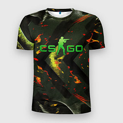 Футболка спортивная мужская CSGO green logo, цвет: 3D-принт
