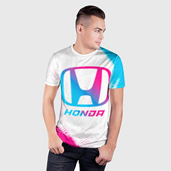 Футболка спортивная мужская Honda neon gradient style, цвет: 3D-принт — фото 2