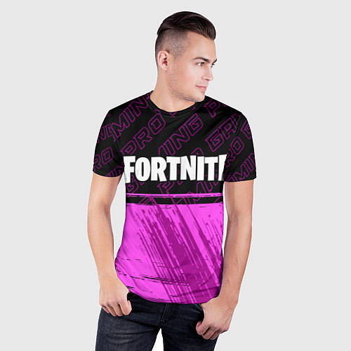 Мужская спорт-футболка Fortnite pro gaming: символ сверху / 3D-принт – фото 3