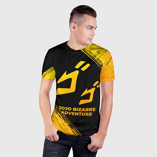 Мужская спорт-футболка JoJo Bizarre Adventure - gold gradient / 3D-принт – фото 3