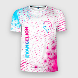 Футболка спортивная мужская Evangelion neon gradient style: надпись, символ, цвет: 3D-принт