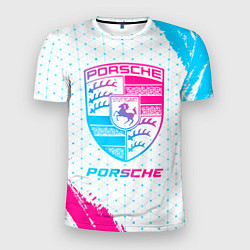 Футболка спортивная мужская Porsche neon gradient style, цвет: 3D-принт