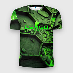 Футболка спортивная мужская CSGO green abstract, цвет: 3D-принт