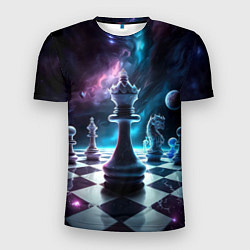 Футболка спортивная мужская Космические шахматы, цвет: 3D-принт