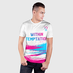 Футболка спортивная мужская Within Temptation neon gradient style: символ свер, цвет: 3D-принт — фото 2
