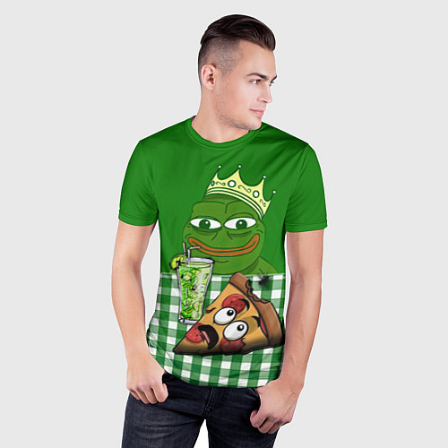 Мужская спорт-футболка Pepe King with pizza / 3D-принт – фото 3