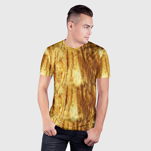 Мужская спорт-футболка Золотые переливы / 3D-принт – фото 3