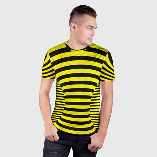 Мужская спорт-футболка Осиная талия - полосатая иллюзия / 3D-принт – фото 3