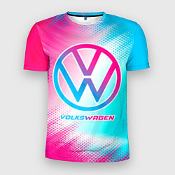 Футболка спортивная мужская Volkswagen neon gradient style, цвет: 3D-принт