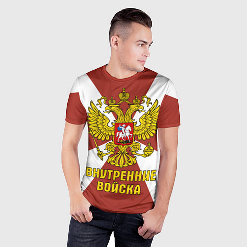 Мужская спорт-футболка Внутренние Войска - герб / 3D-принт – фото 3