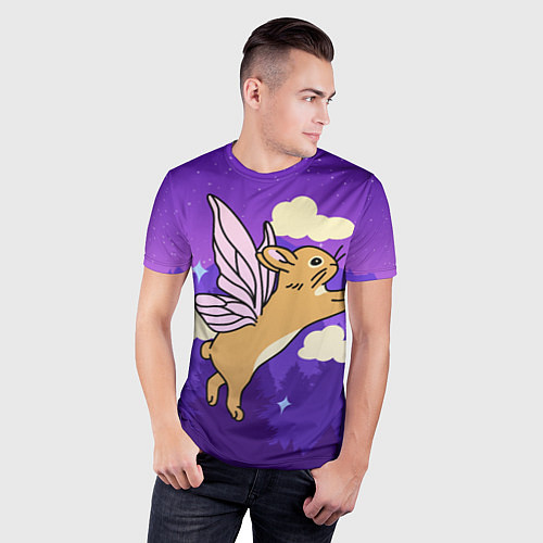 Мужская спорт-футболка Лунный кролик с крыльями / 3D-принт – фото 3