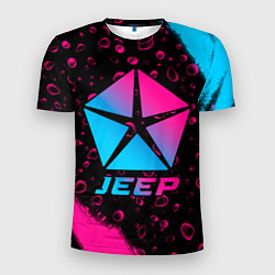 Футболка спортивная мужская Jeep - neon gradient, цвет: 3D-принт