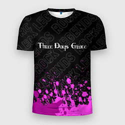 Футболка спортивная мужская Three Days Grace rock legends: символ сверху, цвет: 3D-принт