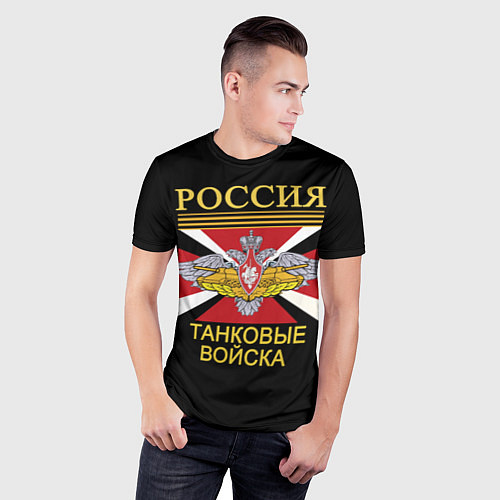 Мужская спорт-футболка Россия - танковые войска / 3D-принт – фото 3