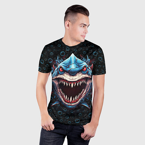 Мужская спорт-футболка Evil shark / 3D-принт – фото 3