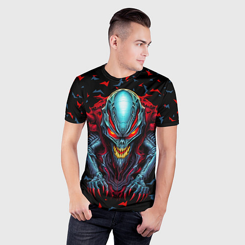 Мужская спорт-футболка Инопланетный монстр / 3D-принт – фото 3