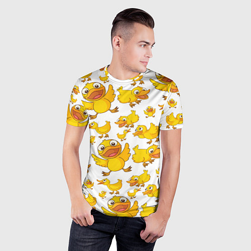 Мужская спорт-футболка Yellow ducklings / 3D-принт – фото 3