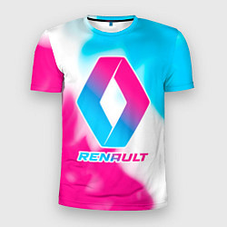 Мужская спорт-футболка Renault neon gradient style