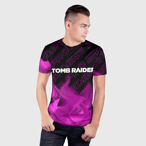 Мужская спорт-футболка Tomb Raider pro gaming: символ сверху / 3D-принт – фото 3