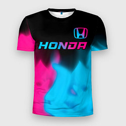 Футболка спортивная мужская Honda - neon gradient: символ сверху, цвет: 3D-принт