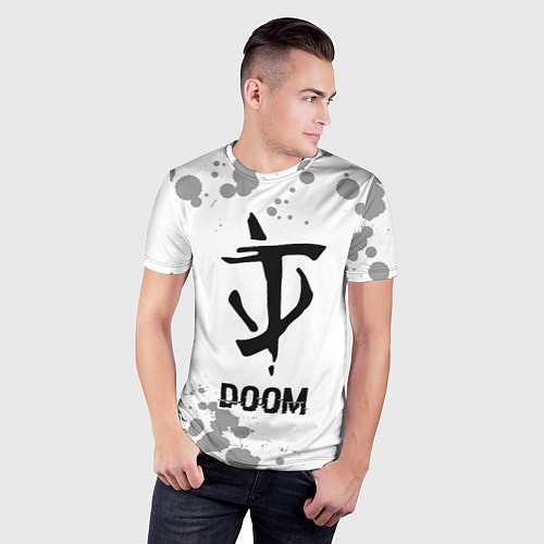 Мужская спорт-футболка Doom glitch на светлом фоне / 3D-принт – фото 3