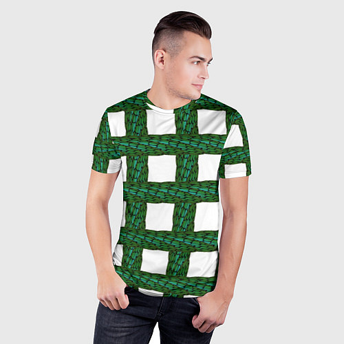 Мужская спорт-футболка Зеленые змейки / 3D-принт – фото 3