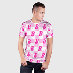 Футболка спортивная мужская Розовая шашка и Барби, цвет: 3D-принт — фото 2