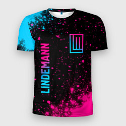 Футболка спортивная мужская Lindemann - neon gradient: надпись, символ, цвет: 3D-принт