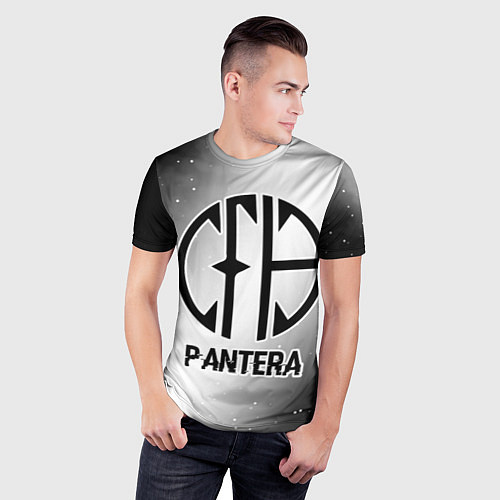 Мужская спорт-футболка Pantera glitch на светлом фоне / 3D-принт – фото 3