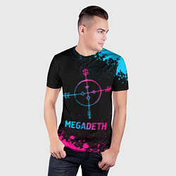 Футболка спортивная мужская Megadeth - neon gradient, цвет: 3D-принт — фото 2